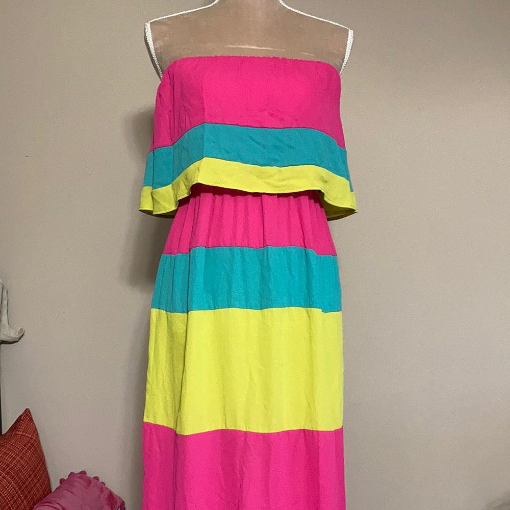 Karlie strapless maxi dress - bold colors - size Small